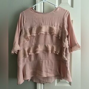 Women's Pink Ruffle Top
